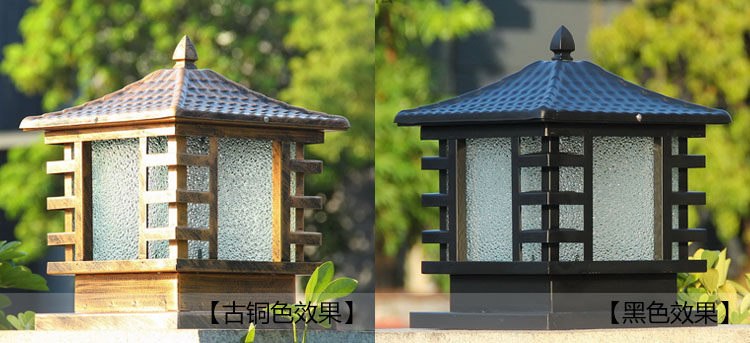 东莞丝瓜视频免费在线观看照明(QDZTD-008)户外围墙墙头方形柱头灯古铜色、黑色效果